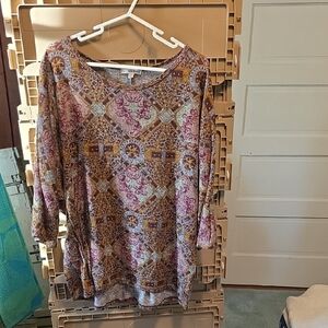 Women's Multicolor Patterned Tunic Top